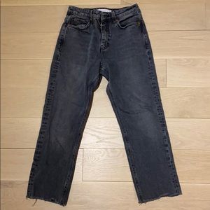 Black Topshop Straight Jeans